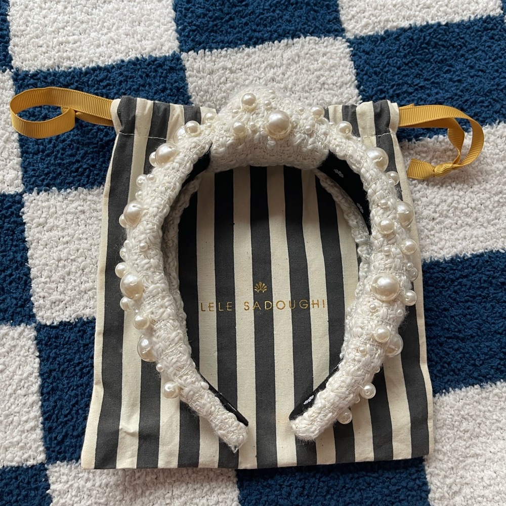 Lele Sadoughi White Pearl Headband